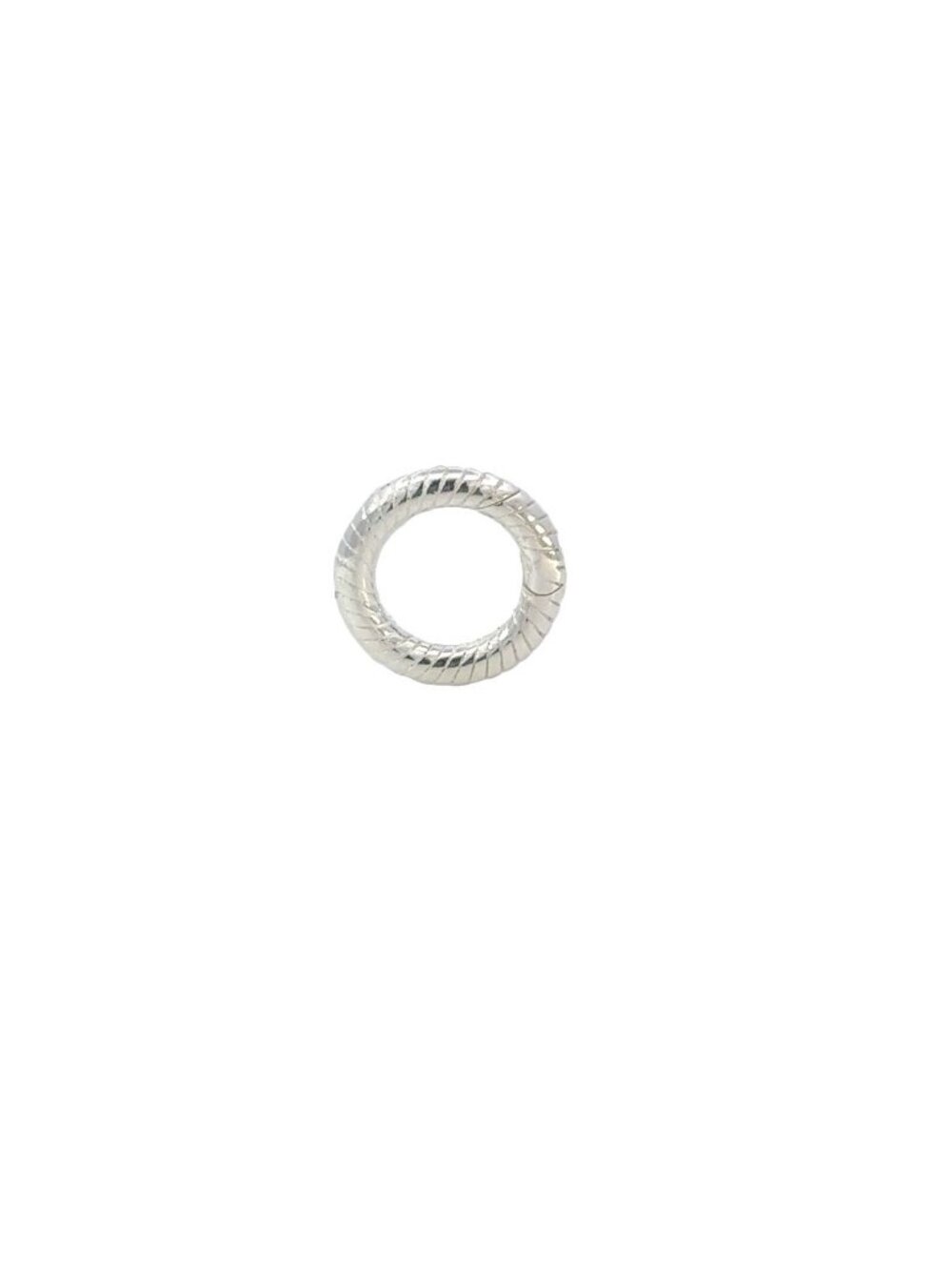 925 Sterling Silver Rope Circle Hinge Ring Clasp | Round Push-In Charm Holder Co